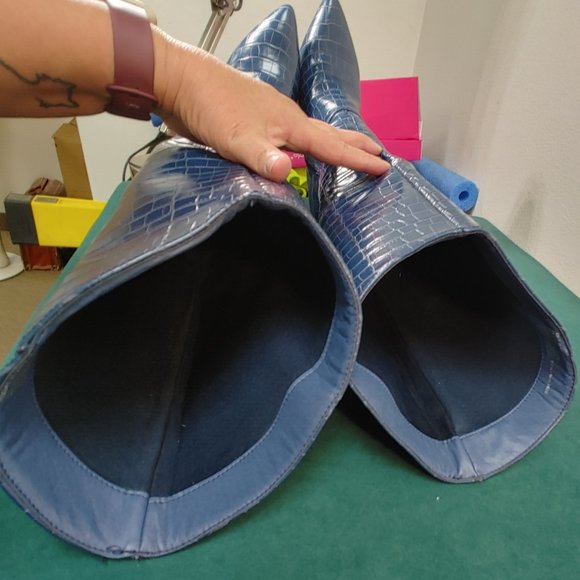 SHOE DAZZLE NIGHT IS YOUNG WIDE CALF HEELED BOOT SZ 12 - Picture 7 of 14